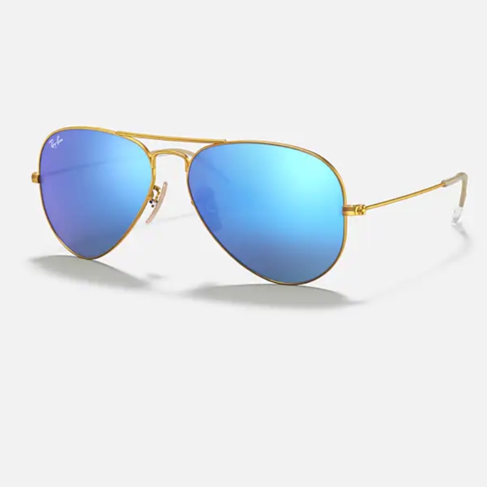 Ray-Ban Aviator Flash Lenses — Blue with Gold